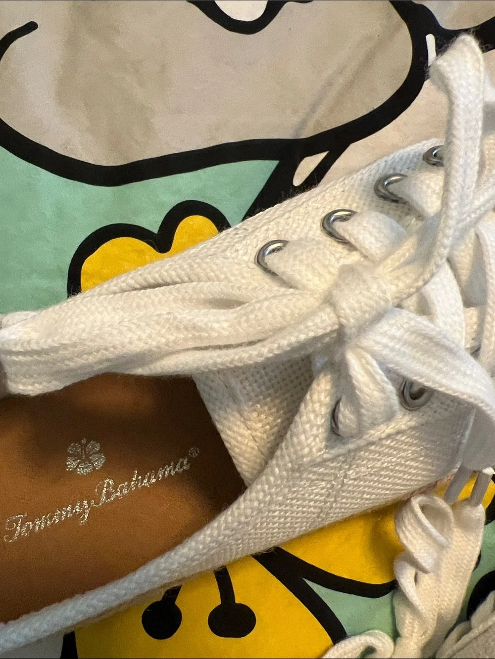 Tommy Bahama White Canvas Espadrille Sneakers with Jute Trim